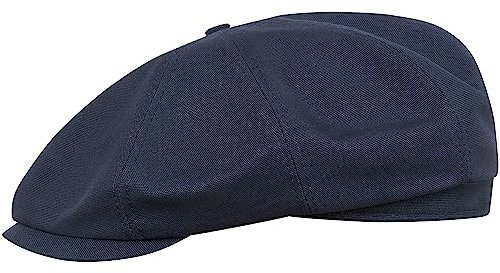 Sterkowski Modell Shelby | Baumwolle Schiebermütze für Herren und Damen | Fahrrad Cabrio Retro Kappe Freizeit Premium Stilvolle Gangster Gatsby Klassische Sommer Ballonmütze Schirm Marineblau 61
