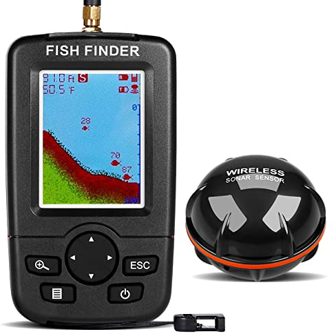 Karpfenangeln Fischfinder Sonar Detektor Dot Matrix Fischen Echolot Tragbarer Fischfinder Sonarsensor Angelfinder Depth Locator