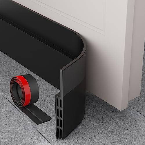 MARICATO Türdichtung Zugluftstopper für Türen 100CM, Zuschneidbare Türdichtung Selbstklebend gegen Insekt, Tür Dichtungsstreifen für Schallschutz, Kälteschutz& Haustür Dichtung (Schwarze)