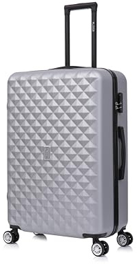 CELIMS - Valise Grande Taille | Grande Valise | Taille Soute 23kg | Bagage 75cm | Serrure Intégré | Gris