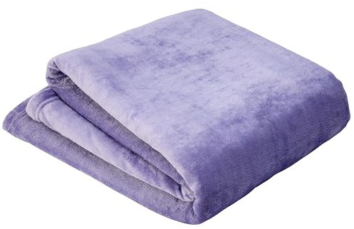 Olivia Rocco Flannel Fleece Throw Blanket Super Soft Warm Fluffy for Bed Sofa Couch Chair Lightweight and Cozy Solid Design, 200 x 240 cm Purple