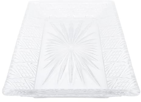 Plateau de Service en Verre Rectangulaire élégant, Plateau de Service de Grande capacité, Plateau à Motif Stable en Verre Rectangulaire pour les Fêtes Plateau élégant de Grande