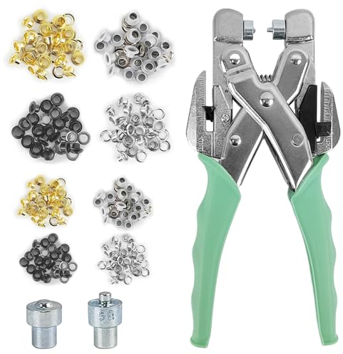 160 Stück Ösenzange Set, Rostfreier Stahl Ösen Set, Perforationsdurchmesser 3MM/5MM ösenzange, Nietenzange Set Kleidung, Ösenzange Papier, Lochzange Papier, Lochnieten