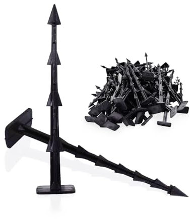 Piquets de Jardin en Plastique Robustes - Lot de 100 - pour Fixation de Toile de Paillage, Bâches et Filets