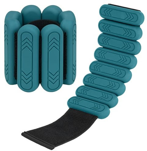 Smlper 2 st justerbara handledsvikter ankelvikter set bärbara viktmanschetter för kvinnor och män, ankelvikter set för pilates, dans, yoga, promenader, yoga (grön, 1 kg (0,5 kg x 2))