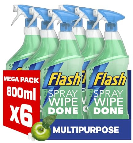 Flash Spray Wipe Done Apple Blossom Cleaning Spray, 6 x 800 ml