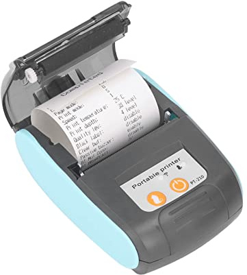 Fockety Belegdrucker, 58 mm Druckpapier und USB Bluetooth Thermodrucker, kompatibel mit Android, tragbarer kabelloser Küchendrucker für Gastronomie und Einzelhandel (Ohne Tasche)