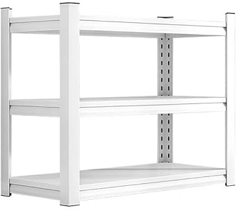 Future Warrior Metallregal Innen-Lagerung, 540kg Gesamtlast - 50x35x60cm, 3 Böden (180kg/Boden) - Weiß, kompakt