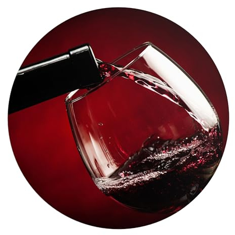 DEQORI Carta da parati rotonda autoadesiva Ø 80 cm | motivo vino rosso viene regalato | tela tessile – staccabile, decorativa e indeformabile – per soggiorno, ufficio, corridoio o cameretta dei