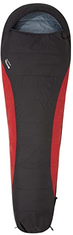 Mountain Warehouse Extreme Lightweight Down Sleeping Bag - Mummy Shape, Hoodie - Ideal For Spring Summer Camping Red One Size