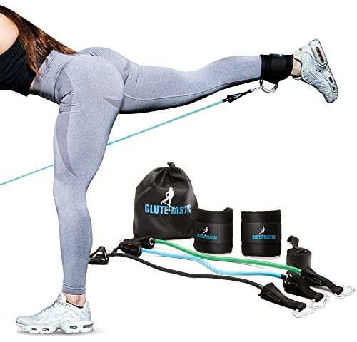 Glute-Tastic - Correa de Tobillo con Bandas de Resistencia para Ejercicios de glúteos y Cadera
