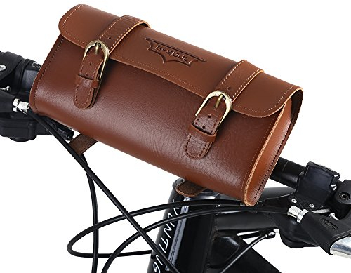 Tbest R Fahrradtasche - Vintage Leder Satteltasche, Rahmentasche, Lenkertasche Wasserdicht, Frontschlauch Rahmentasche Mit Ledergriffe