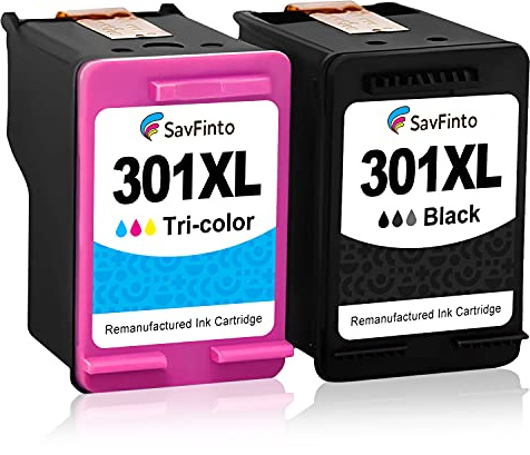 SavFinto 301XL Druckerpatronen Ersatz für HP 301 301XL Tintenpatronen Kompatible für HP Deskjet 1010 1050 1510 1512 2050 2050A 2510 2540 3050 Envy 4500 4502 4503 5530 Officejet 2620 4630 4632
