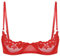 CHICTRY Woman's Lace Underwire Push Up Shelf Bra 1/2 Cup Demi Balconette Hollow Out Unlined Bra Tops Red M