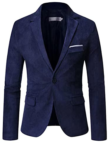 Veste de costume pour homme en velours côtelé uni - Veste d'été - Veste de costume d'affaires - Veste à manches longues - Automne/hiver - Vintage - Élégante - Coupe décontractée - Veste de sport -