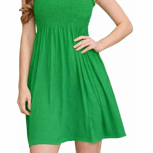 KIKFIT Robe courte sans bretelles pour femme - Robe décontractée pour la plage - Bandeau d'été - Taille 36-50