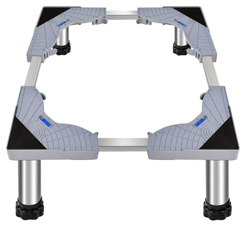 Waschmaschinen Untergestell Waschmaschine Untergestell Verstellbare Rostfreier Waschmaschine Untergestell für Kühlschrank, Waschmaschine, rockner, Gefrierschrank (Grau, 18-21 CM)