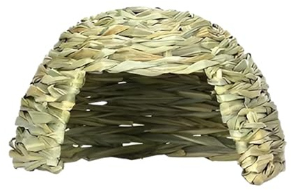 Pet Straw House - Seagrass House, Small Animal Play Hiding Bed | Tunnel Hutch Woven Cabin Hay Shelter Guinea Pig Hiding Bed Folding Beds Construction Grass Hideaway for Chinchillas and Hamsts
