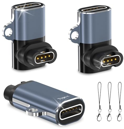 3 st USB-C laddningsadapter för Garmin, USB C laddningskabel adapter för Garmin Fenix 8/8 Solar/7S/7X, Forerunner 955/965/265, Vivoactive 4S/5, Venu SQ, Epix Pro 2, Instinct 2 X