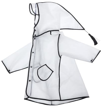 Rain Wear Toddler Baby Waterproof Coats Boys Girls Transparent Suit Poncho Trousers Child Reusable Hooded Ponchos Clear Raincoat Hat Cape Protective Cover Umbrellas Sailing (Black, 12-18 Months)