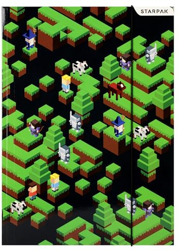 PIXEL Laminierte Sammelmappe mit Gummizug FÜR SPIELER, GAMER A4 STARPAK (PIXEL)