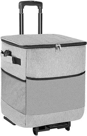 Weqizuerqi Frigorifero con ruote, contenitore pieghevole da viaggio con ruote, carrello termico portatile, per viaggi, picnic, feste, giardino, campeggio