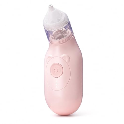 Aspirador nasal para bebé, eléctrico, 3 modos de succión ajustables, bajo ruido, gel de sílice de grado alimenticio, diseño de prevención de contracorriente, 14,5 cm