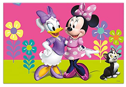 Procos 87865 - Party-Tischdecke Minnie Happy Helpers, Größe 120 x 180 cm, abwischbar, mehrfach verwendbar, Tischtuch, Dekoration, Geburtstag, Mottoparty, Mehrfarbig