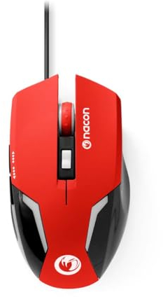 Nacon GM-105 - Ratón Gaming (óptico, USB, 2400 dpi, 6 Botones, USB Plug and Play) Rojo