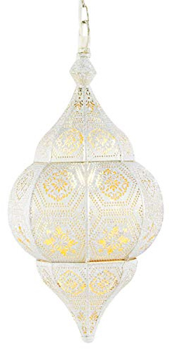 Lampada orientale marocchina - lampada a sospensione - Lampada da soffitto Layan Bianco 40cm - molto pratica per un ottima illuminazione - trasmettere un eccellente - raffinata decorazione