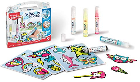 Maped Creativ fönsterklistermärken schablonkit blandade roliga aktivitetskit för barn 5+