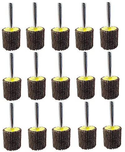FEIHU 25 Stück Lamellenschleifer,Schleifköpfe,Fächerschleifer set 20X25x6MM.Die Schleifscheibe eignet sich zur Reinigung von Rost/Schweißgraten.Passend für alle Elektro- /Drehwerkzeuge,Körnung 80
