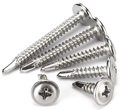 ANSIEDIO Viti Autoperforanti per Metallo, Viti per Lamiera, Viti Autoperforanti a Testa Piatta Grande in Acciaio Inossidabile, M4.2×13mm,20 pcs