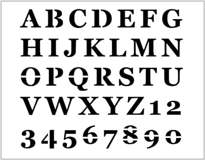GEORGIA Alphabet Stencil 1 Inch Computer Typeface Font Set Letters Sheet S846