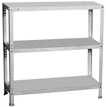 SimonRack Förvaringshylla 3 Hyllplan, 1000x1000x500 mm – Garagehylla i Grå, 100 kg Belastning per Hyllplan - Simon Classic