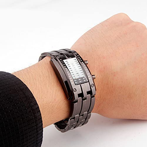 Tyenaza Binäre Uhr, Binäre Sportuhr Für Herren, Binäre Matrix, Blaue LED-Digitaluhr, Männer, Frauen, Cclassic, Modische Zukunftstechnologie, Binäre Uhr
