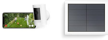 Ring Outdoor Camera Solar (Stick Up Cam) | Outdoor Security Camera with solar panel, 1080p video, Two-Way Talk, Wifi | alternative to CCTV system | 30-day free trial of Ring Subscription Plan