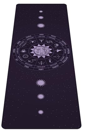 nuveti Printed Travel Yoga Mat-1/16 Inch Thick Non Slip Fitness Workout Mat with Carrying Bag, Foldable Lightweight Suede & Natural Rubber Yoga Mat for Yoga Pilates and Fitness 72 L x 24 W x 1.5mm