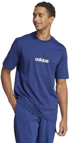 Adidas Essentials Linear Single Maglietta in jersey da uomo, T-shirt, L