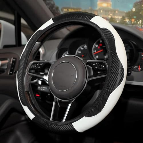 Flaconi Protege Volant Voiture,Protection Volant Voiture,Couvre Volant,Protege Volant Voiture,Housse Volant Voiture,Protège Volant Voiture,für 14.5”-15” Auto Lenkradbezug(Blanc)