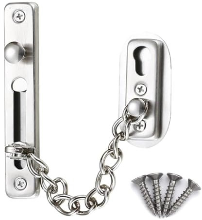 BOBOZHONG Chaîne de Sécurité de Porte, Serrures de Chaîne de Porte avec Chaîne de Porte Serrure de Chaîne de Porte en Acier Inoxydable Chaîne de Porte Sécurité avec Vis pour Porte Interne à Domicile