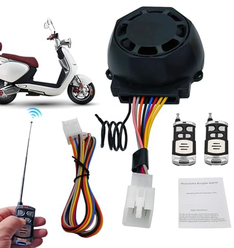 ycezw Alarma para Bicicleta eléctrica, de Seguridad para Motocicleta | de Alarma antirrobo con Control Remoto,Accesorios para Motocicletas, Dispositivo de Advertencia de vehículos