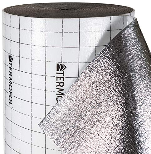 Isolation en mousse d'aluminium - Épaisseur 5mm - largeur 100 cm - Isolation thermique et acoustique pour sols, toits, portes de garage et caravanes