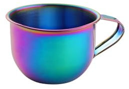 Tazza da caffè in acciaio inox, 60 ml, tazza da succo con manico, mini tazza da caffè, tazza da succo di piccola capacità, tazze da caffè espresso per cucina (multicolore)