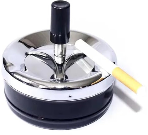 Cendrier en métal, rond, rotatif, auto-nettoyant, sans fumée, pour le bureau des hommes