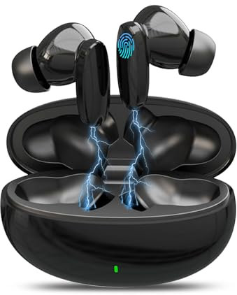 DAILINK Uriculares Inalambricos, Auriculares Bluetooth 5.2 HiFi Estéreo, Sonido Natural, Estuche de Carga tamaño Bolsillo, Llamadas nítidas Control Táctil Inalámbricos para iOS/Android