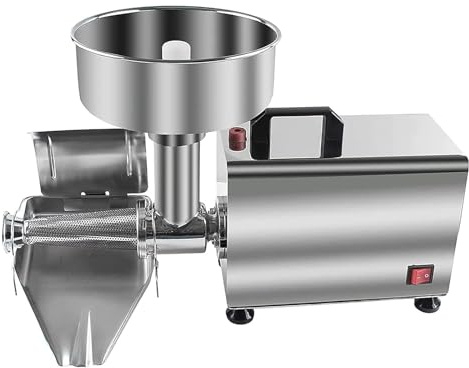 Molino de frutas eléctrico Colador eléctrico comercial de acero inoxidable, prensa para alimentos, exprimidor de frutas, máquina para mermeladas, purés y salsas.