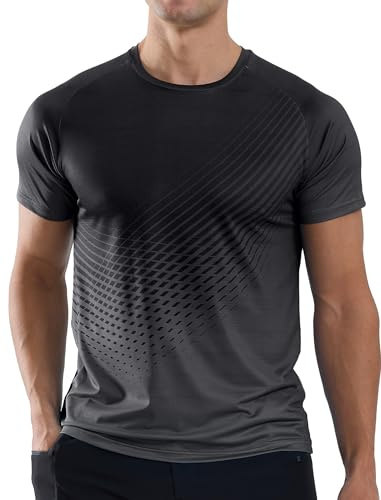 Men’s T-Shirts Gym Running T Shirts for Men Moisture Wicking Athletic Sport Breathable Tops Quick Dry Short Sleeve Workout T-Shirt
