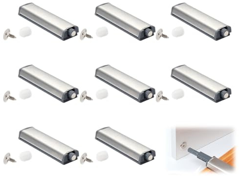 UYVPAER 8 Apriporta Push To Open, Apriporta A Pressione In Metallo, Per Ante E Cassetti, Design Moderno Per Accessori Per Mobili, Facile Installazione Senza Maniglie