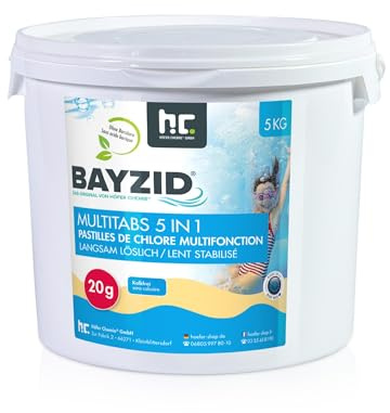 Höfer Chemie 4 x 5 kg Pastilles de Chlore (20 g) Multifonction 5 en 1 pour Piscine, Désinfection, Anti-Algues, Floculant, pH Stable – Entretien Longue Durée Piscine